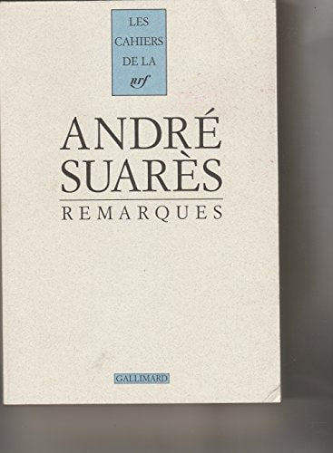 REMARQUES, de André Suarès | portada del libro