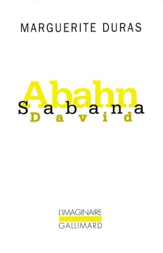 ABAHN SABANA DAVID, de Marguerite Duras | portada del libro