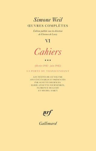 OEUVRES COMPLETES T6-3 CAHIERS FEVRIER 1942 JUIN 1942, de Simone Weil | portada del libro