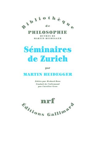 SEMINAIRES DE ZURICH, de Martin Heidegger | portada del libro