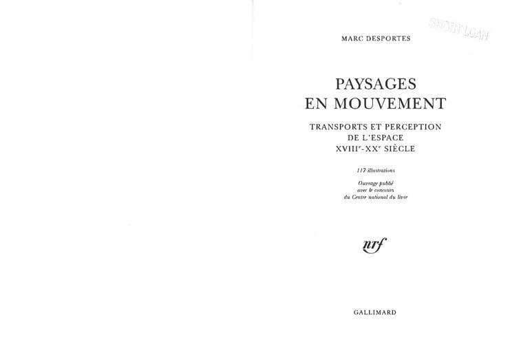 PAYSAGES EN MOUVEMENT, de Marc Desportes | portada del libro