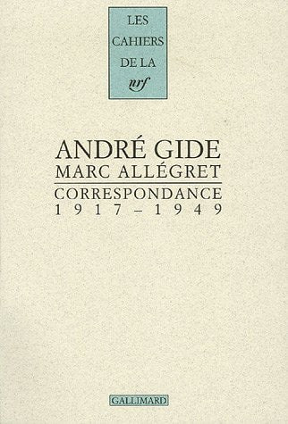 CORRESPONDANCE 1917-1949, de André Gide | portada del libro