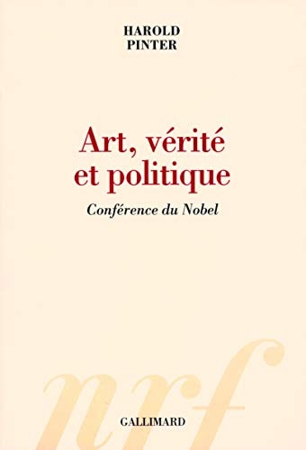 ART VERITE ET POLITIQUE, de Harold Pinter | portada del libro