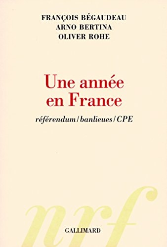 UNE ANNEE EN FRANCE, de Bégaudeau | portada del libro