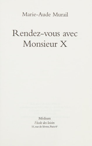 ILS HAZARD DANS RENDEZ-VOUS AVEC, de Marie-Aude Murail | portada del libro
