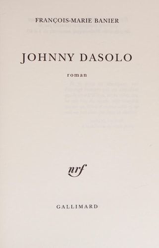 JOHNNY DASOLO, de Banier | portada del libro