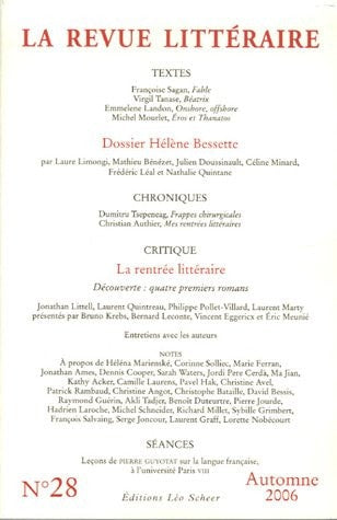 A REVUE LITTERAIRE N°28 SEPTEMBRE 2006, de Laure Limongi | portada del libro