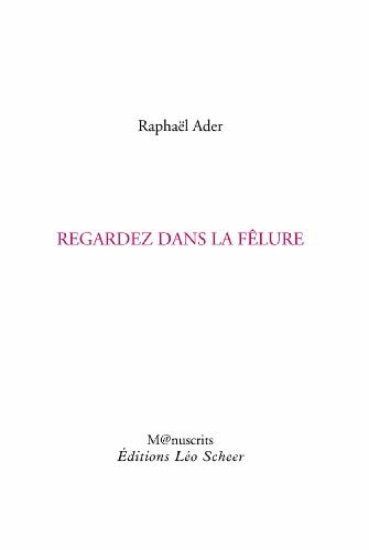 EGARDEZ DANS LA FELURE, de Raphaël Ader | portada del libro