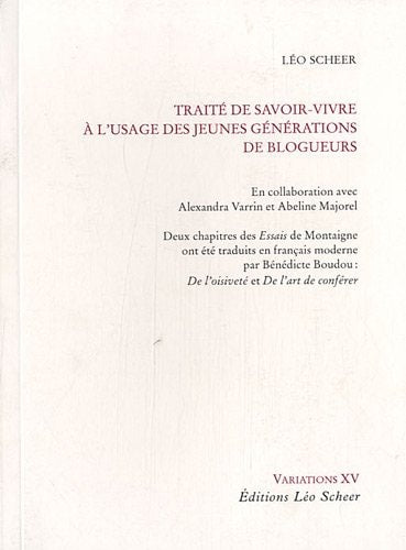 RAITE DE SAVOIR-VIVRE A L'USAGE DES JEU, de Léo Scheer | portada del libro