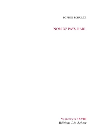 OM DE PAYS, KARL, de Sophie Schulze | portada del libro