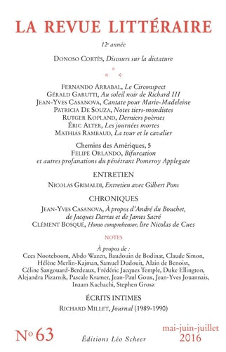 EVUE LITTERAIRE N 63, de COLLECTIF | portada del libro