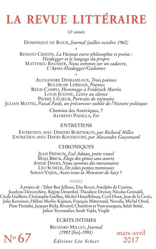EVUE LITTERAIRE N 67, de COLLECTIF | portada del libro