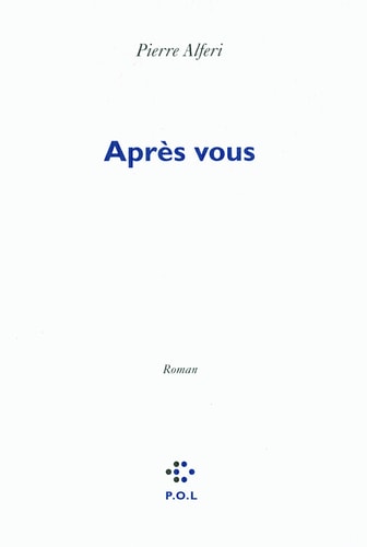 APRES VOUS, de Pierre Alferi | portada del libro