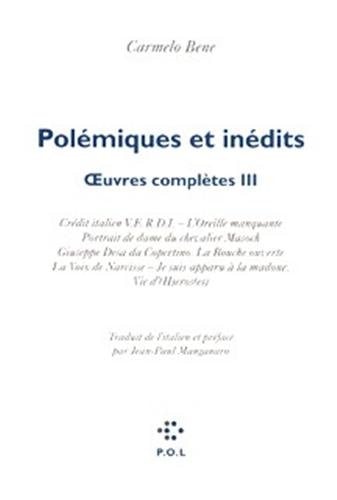 POLEMIQUES ET INEDITS, de Carmelo Bene | portada del libro