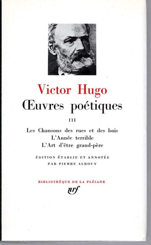 OEUVRES POETIQUES T3, de Victor Hugo | portada del libro