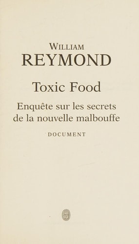OXIC FOOD, de William Reymond | portada del libro