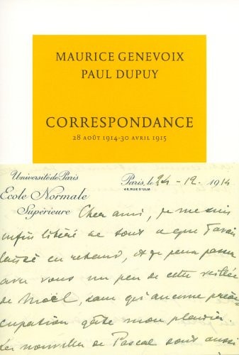 CORRESPONDANCE, de Maurice Genevoix | portada del libro