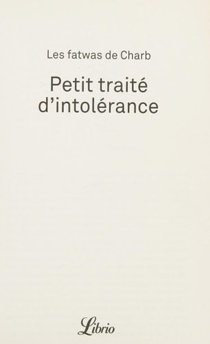 ETIT TRAITE D INTOLERANCE, de Charb | portada del libro