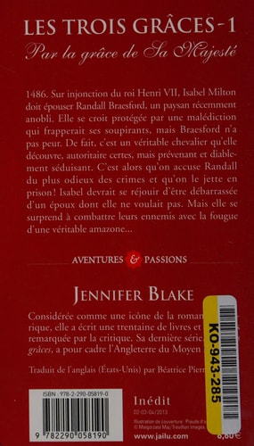 AR LA GRACE DE SA MAJESTE, de Jennifer Blake | portada del libro