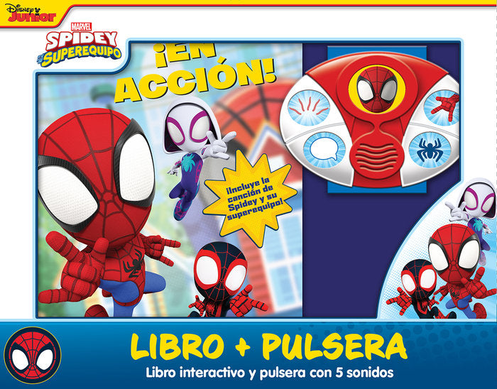 EN ACCION. LIBRO INTERACTIVO Y PULSERA CON SONIDOS, de SPIDEY | portada del libro