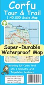 CORFU TOUR & TRAIL SUPER-DURABLE MAP, de DAVID BRAWN | portada del libro