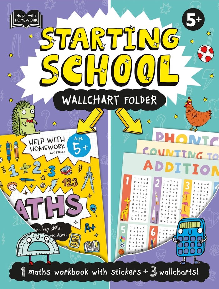 HELP WITH HOMEWORK: 5 STARTING SCHOOL WALLCHART FOLDER, de , AUTUMN | portada del libro