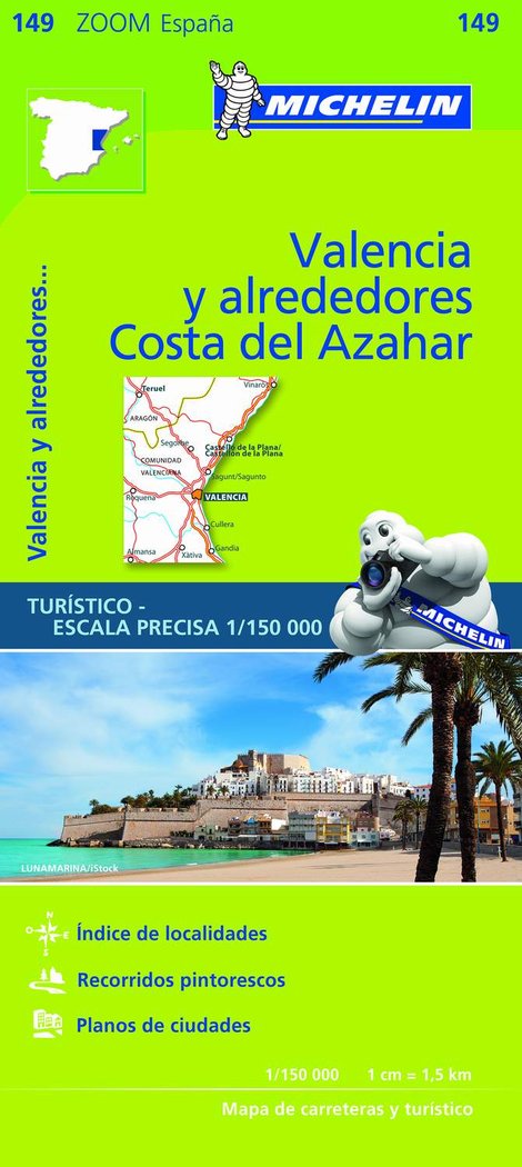 Mapa Zoom Valencia y alrededores, Costa del Azahar, de Varios autores | portada del libro