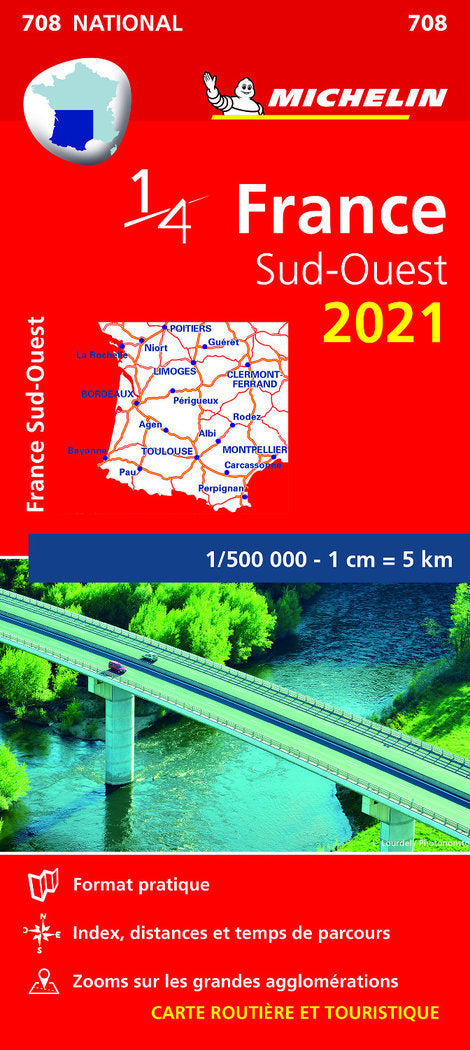 Mapa National Francia Sud-Ouest 2021, de Varios autores | portada del libro