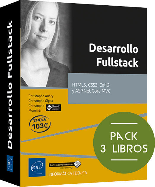 PACK DE 3 LIBROS: HTML5, CSS3, C 12 Y ASP.NET CORE MVC, de AUBRY, CHRISTOPHE, GIGAX, CHRISTOPHE, MOMMER, CHRISTOPHE | portada