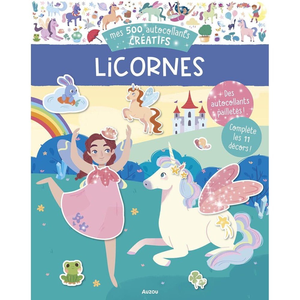 MES 500 AUTOCOLLANTS CREATIFS LICORNES, de ALAPE PEREZ ANGIE | portada del libro