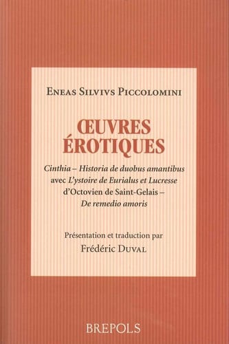 AENEAS SILVIO PICCOLOMINI OEUVRES EROTIQUES, de GARCIAS JEAN-CL | portada del libro