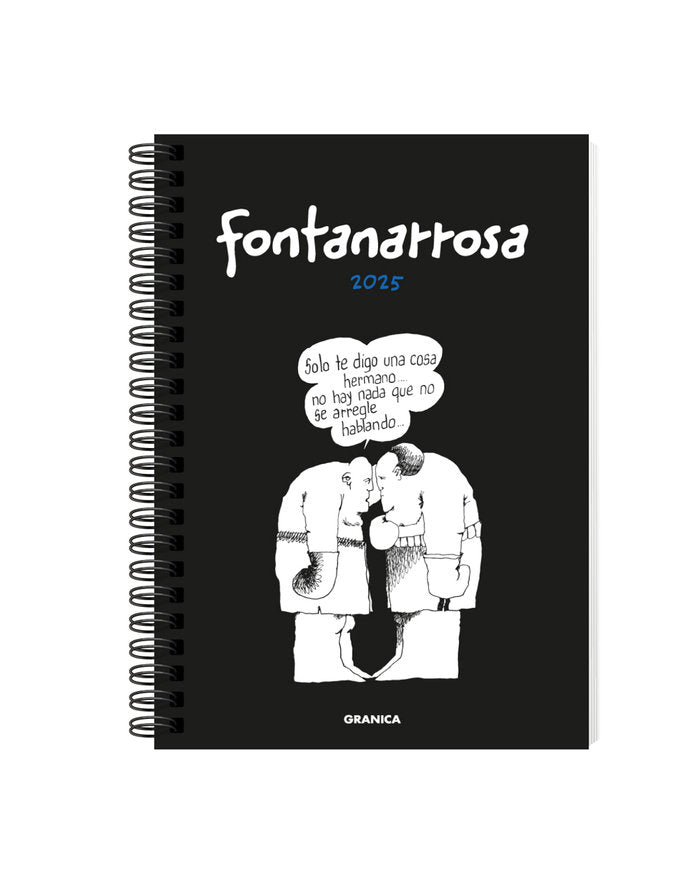 Fontanarrosa 2025, Agenda Anillada Negra, de FONTANARROSA, ROBERTO | portada del libro