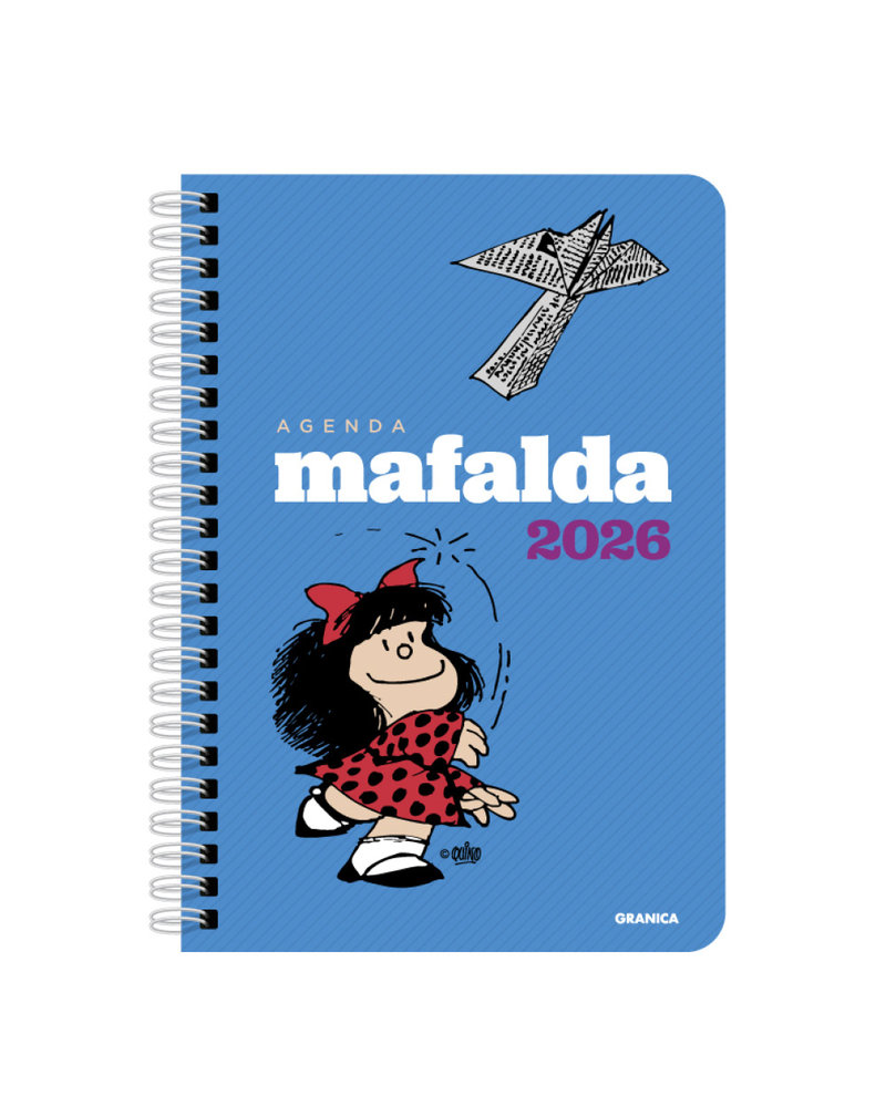 MAFALDA 2026, AGENDA ANILLADA COLUMNAS AZUL, de QUINO | portada del libro