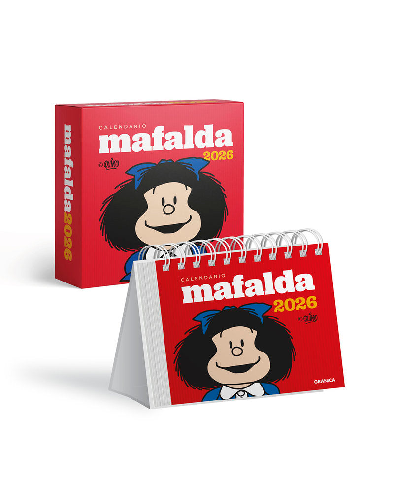 MAFALDA 2026, CALENDARIO ESCRITORIO ROJO CON CAJA, de QUINO | portada del libro