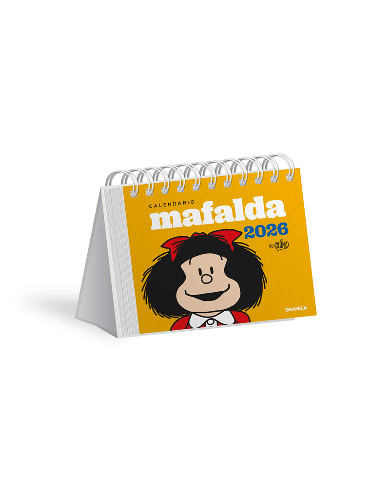 MAFALDA 2026, CALENDARIO ESCRITORIO AMARILLO, de QUINO | portada del libro