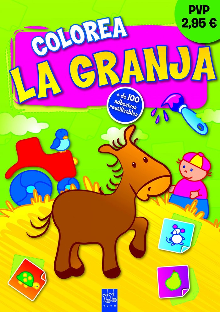 Colorea la granja. Burrito, de YOYO | portada del libro