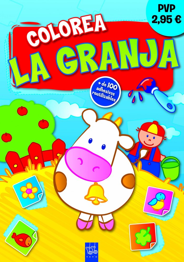 Colorea la granja. Vaca, de YOYO | portada del libro