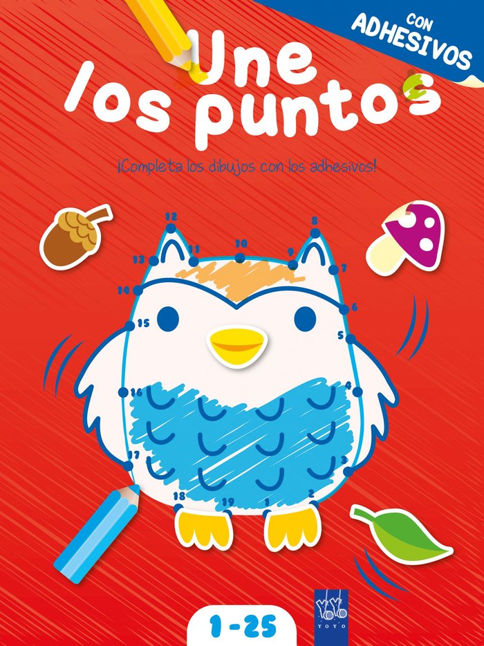 Une los puntos con adhesivos. Rojo, de YOYO | portada del libro