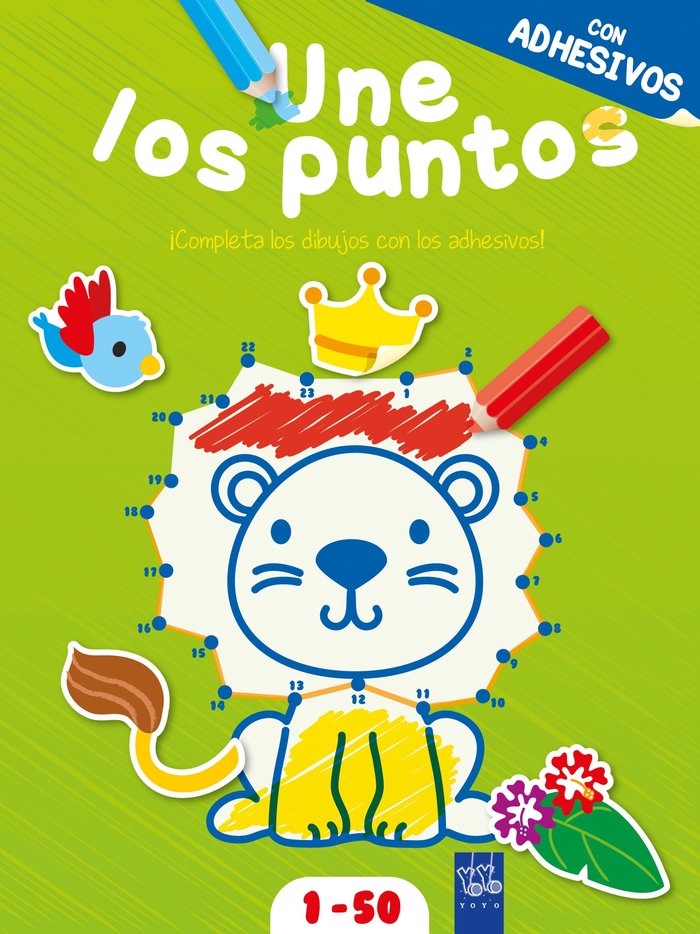 Une los puntos con adhesivos. Verde, de YOYO | portada del libro