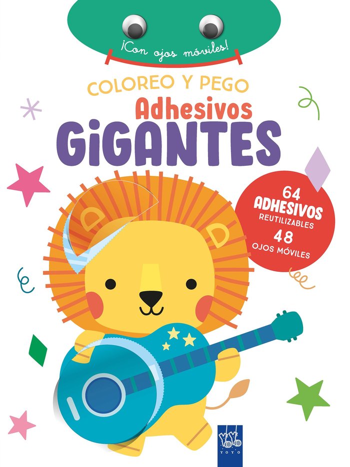 COLOREO Y PEGO ADHESIVOS GIGANTES. LEON, de YOYO | portada del libro