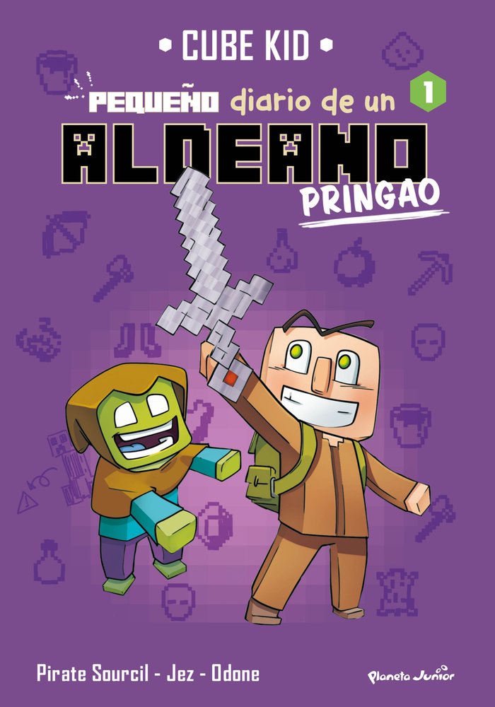 MINECRAFT. PEQUEÑO DIARIO DE UN ALDEANO PRINGAO 1, de CUBE KID | portada del libro