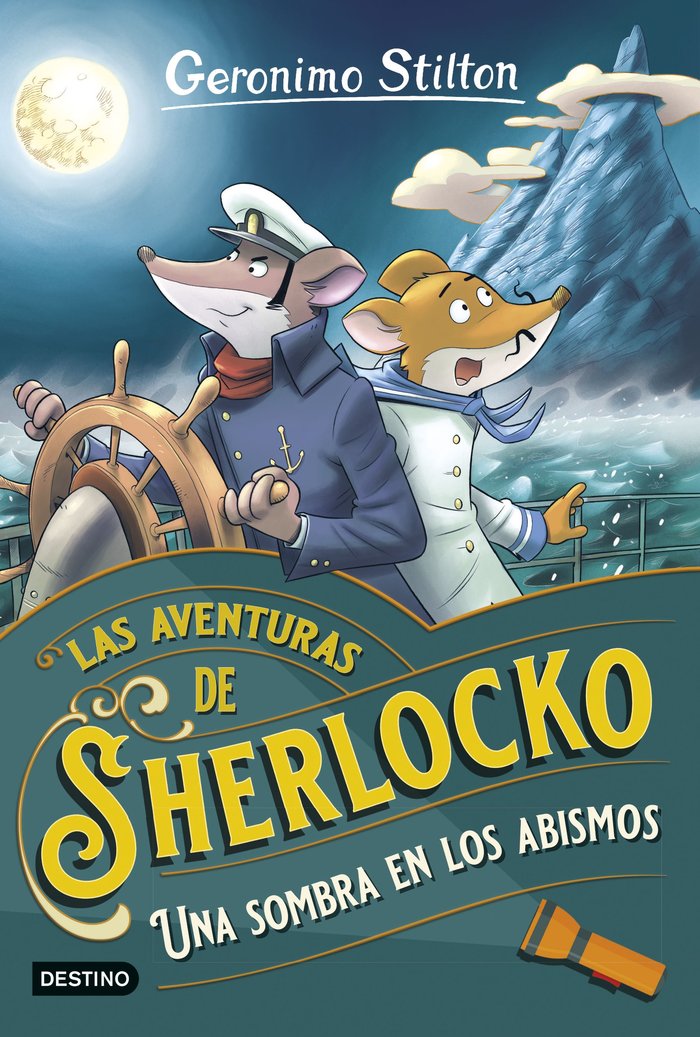 AVENTURAS DE SHERLOCKO 6 UNA SOMBRA EN LOS ABISMOS, de GERONIMO STILTON | portada del libro