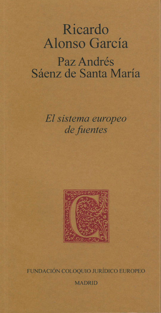EL SISTEMA EUROPEO DE FUENTES, de VV.AA. | portada del libro