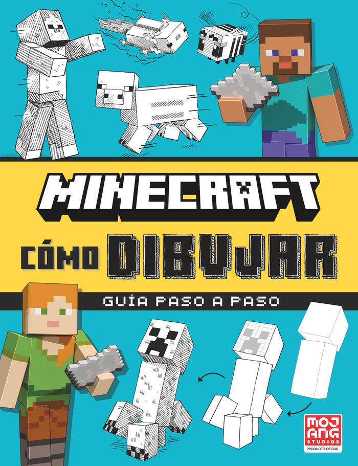 MINECRAF COMO DIBUJAR, de AB, MOJANG | portada del libro