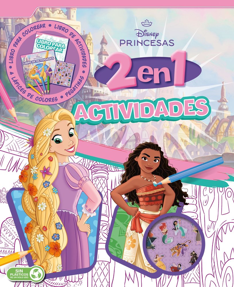 PRINCESAS ACTIVIDADES 2 EN 1, de DISNEY | portada del libro