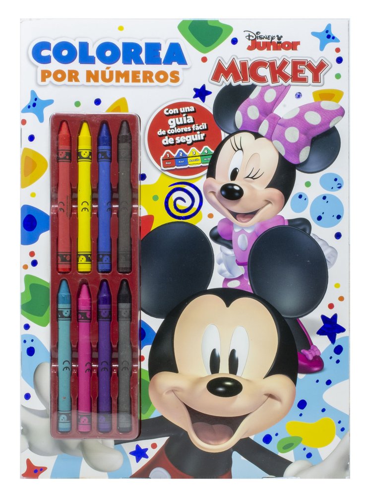 MICKEY COLOREA POR NUMEROS CON CERAS, de DISNEY | portada del libro