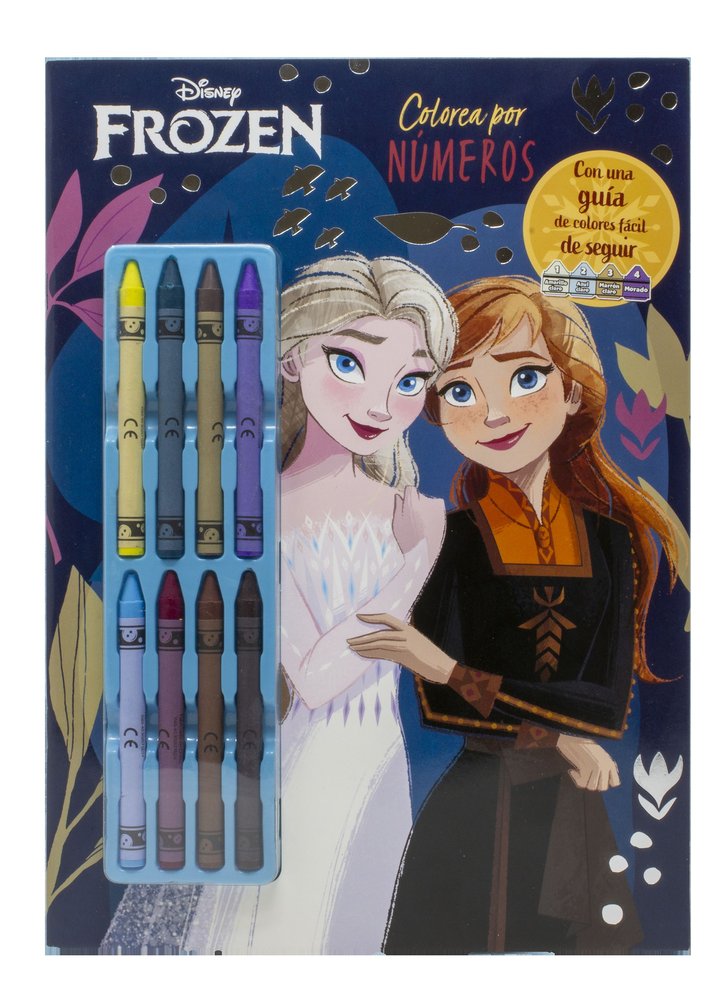 FROZEN COLOREA POR NUMEROS CON CERAS, de DISNEY | portada del libro