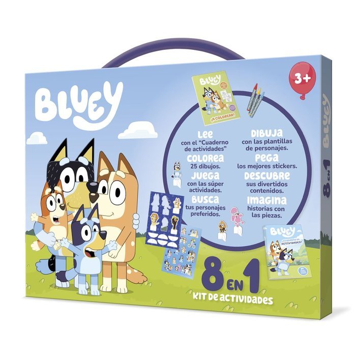 MALETIN KIT DE ACTIVIDADES 8 EN 1 BLUEY, de IMAGILAND | portada del libro