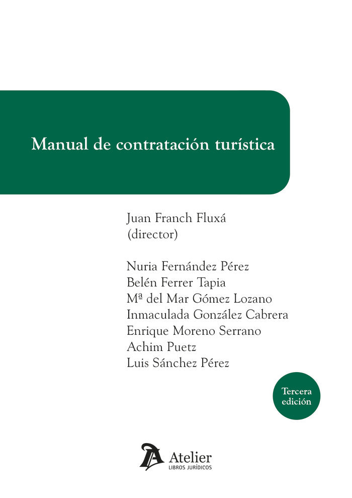MANUAL DE CONTRATACIÓN TURÍSTICA, de FRANCH FLUXA | portada del libro