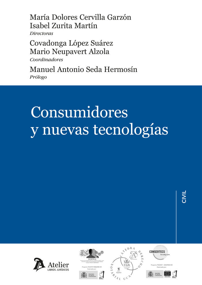CONSUMIDORES Y NUEVAS TECNOLOGIAS, de MARIA DOLORES CERVILLA GARZON | portada del libro